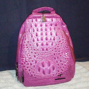 Burgundy Backpack w/ Crocodile print